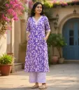 YATEXTILES Women Cotton Blend Kurta Pant Set